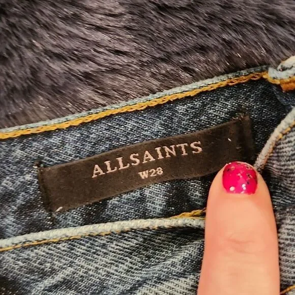 Dark wash high waist All saints "paula" jean shorts size 28! - Picture 6 of 15